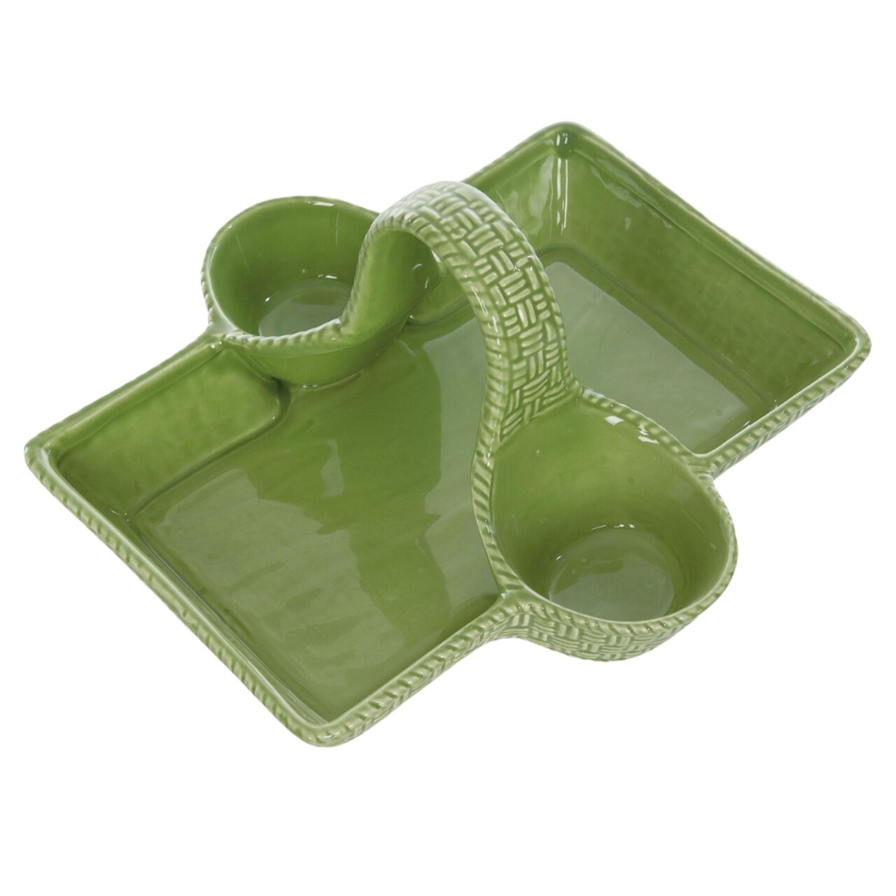 Transpac Ceramic Strawberry Basket Tray for Home Decor Spring Decorative Trays and Platters Ceramic